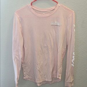 Hollister Light Pink Graphic Long Sleeve